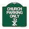 Signmission Church Parking Chi Rho Symbol, Green & White Aluminum Architectural Sign, 18" x 18", GW-1818-24270 A-DES-GW-1818-24270 - alternate 1